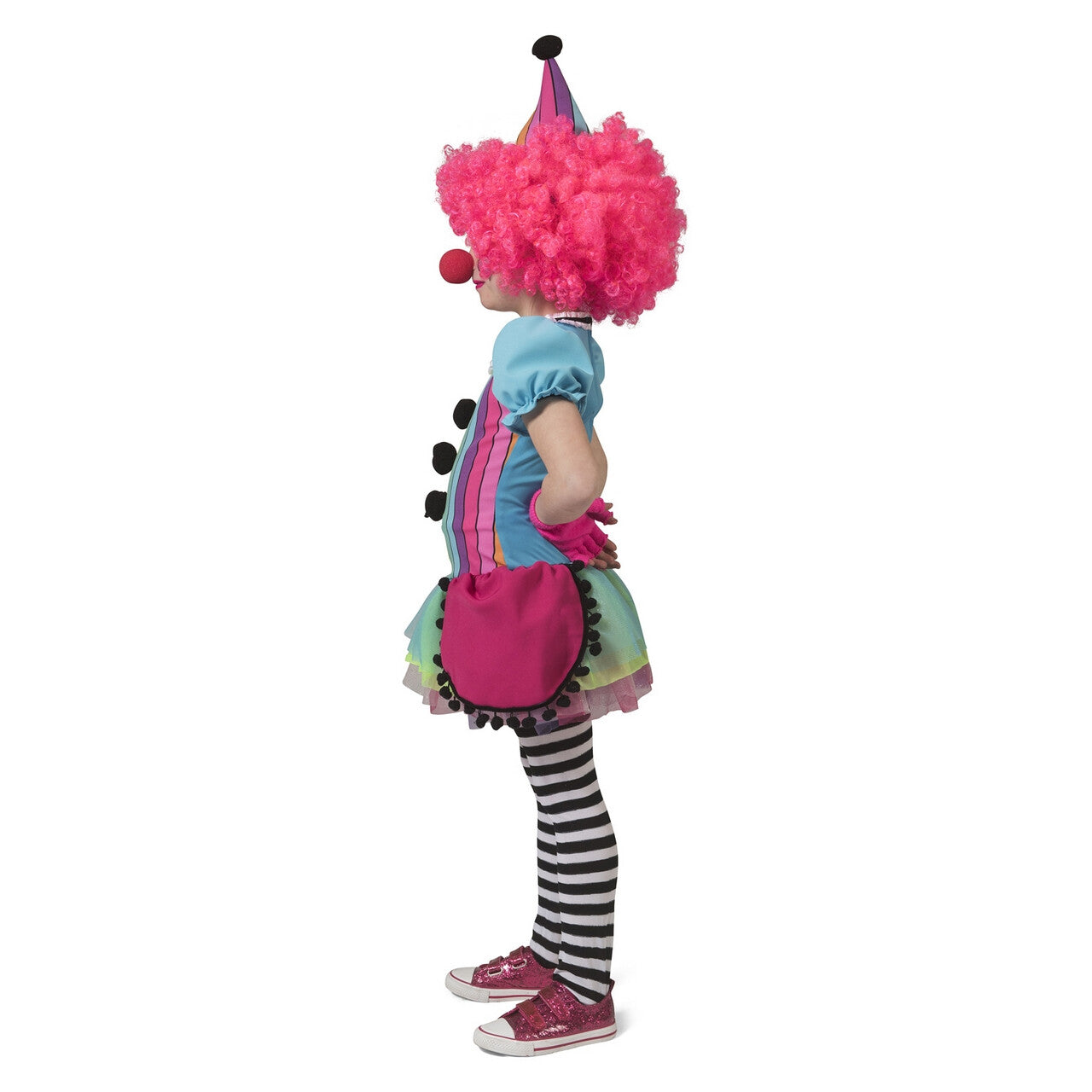Op deze afbeelding zie je een Kostuums, van het merk Funny Fashion. Rainbow Clown Girl Meisje Kostuum