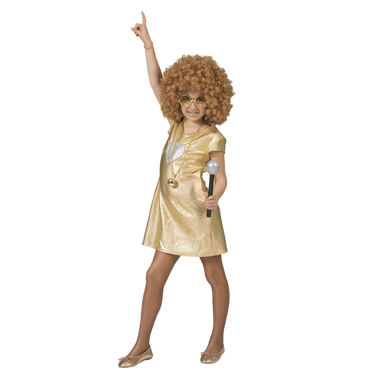 Op deze afbeelding zie je een Kostuums, van het merk Funny Fashion. Love Is Gold Jaren 70 Disco Meisje Kostuum
