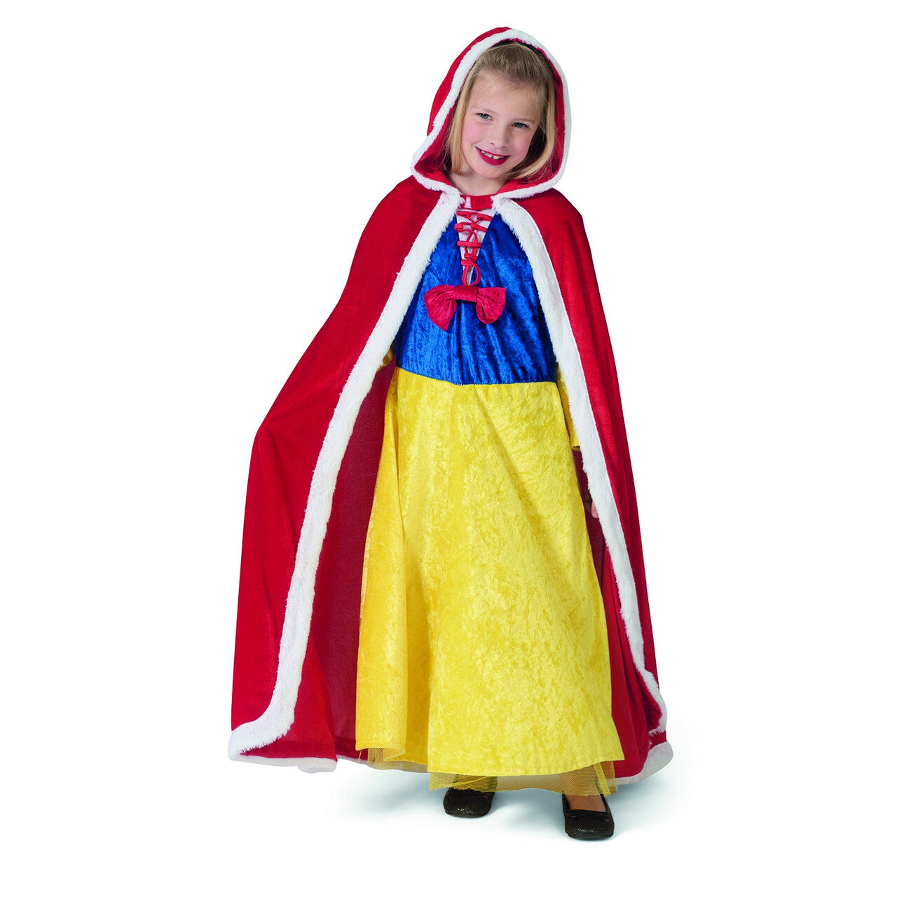 Op deze afbeelding zie je een Kostuums, van het merk Funny Fashion. Queen Cape Red Meisje