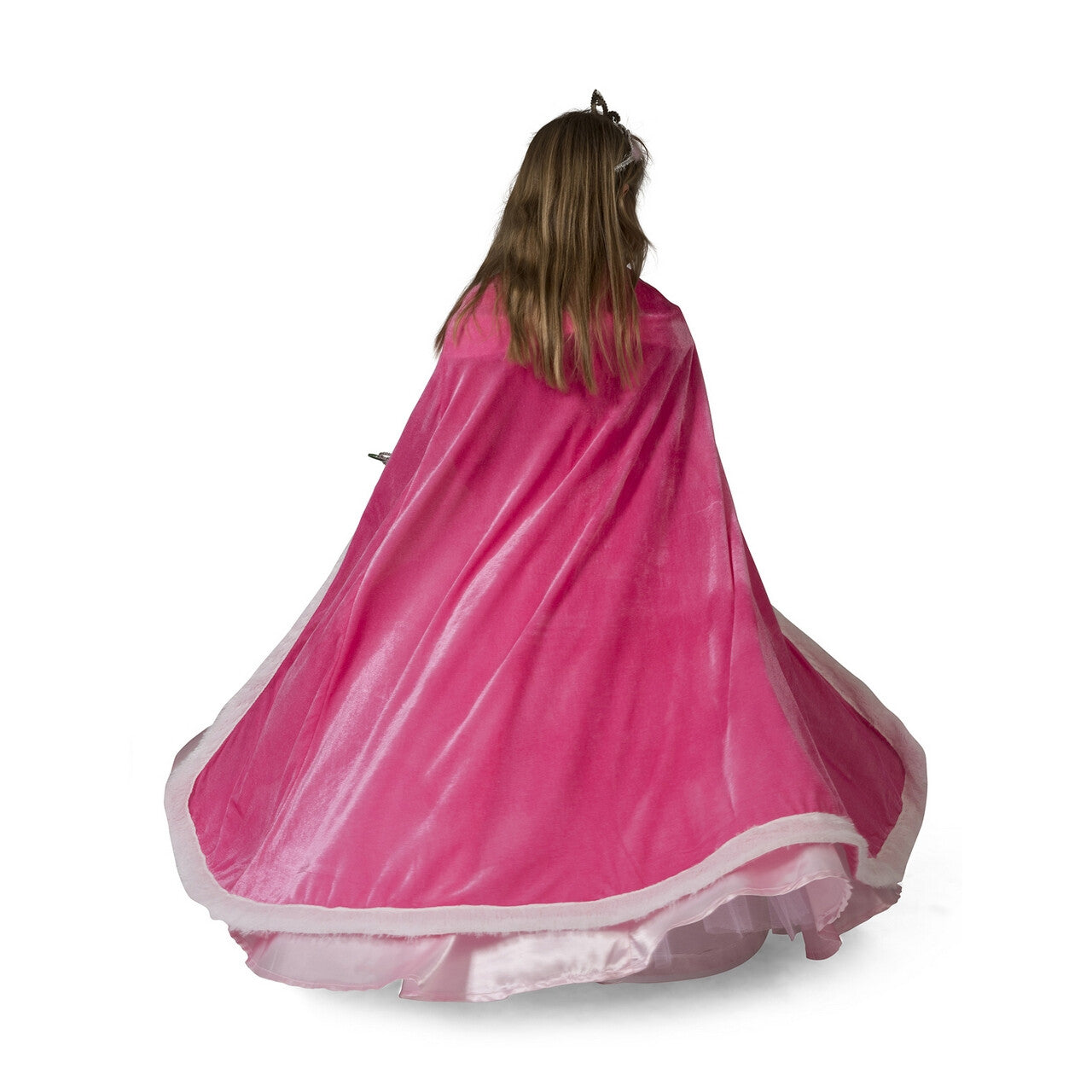 Op deze afbeelding zie je een Kostuums, van het merk Funny Fashion. Queen Cape Pink Meisje