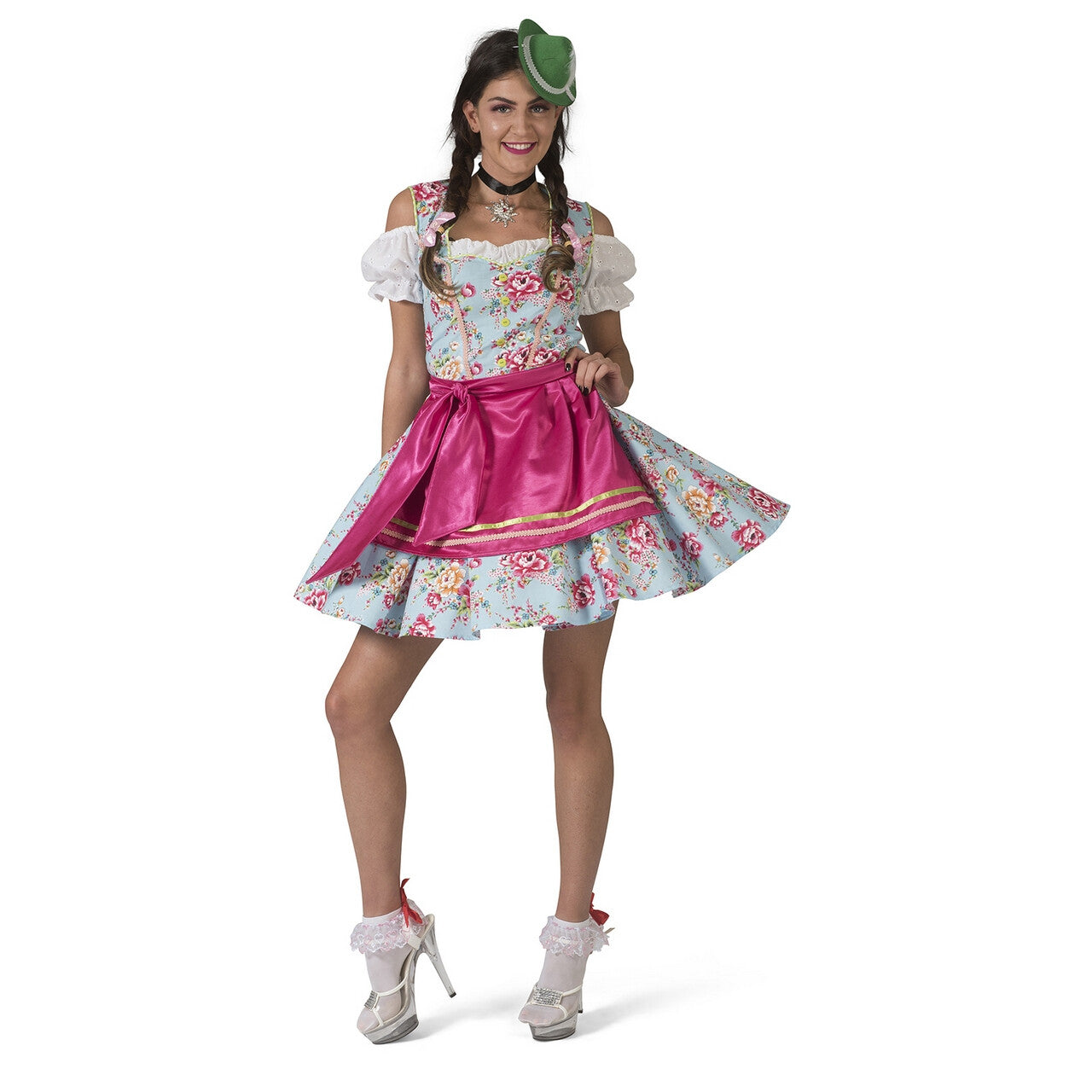 Op deze afbeelding zie je een Kostuums, van het merk Funny Fashion. Tiroler Dirndl Rosalinde Vrouw Kostuum