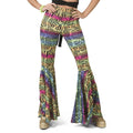 Psychedelische Hippie Tiermuster-Schlaghose Damen