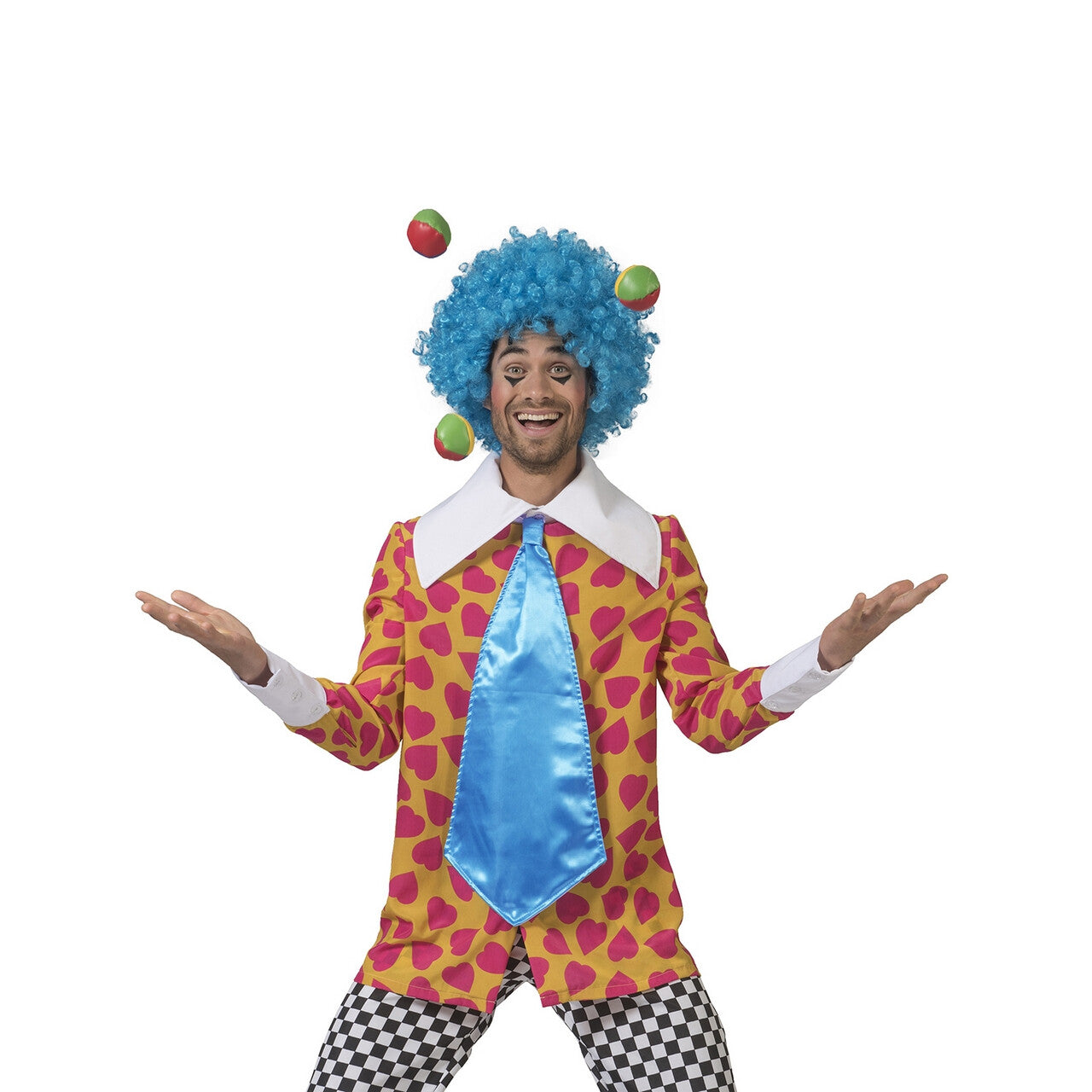Op deze afbeelding zie je een Kostuums, van het merk Funny Fashion. Clown Van De Liefde Hartjes Hemd Met Dol Brede Das Man