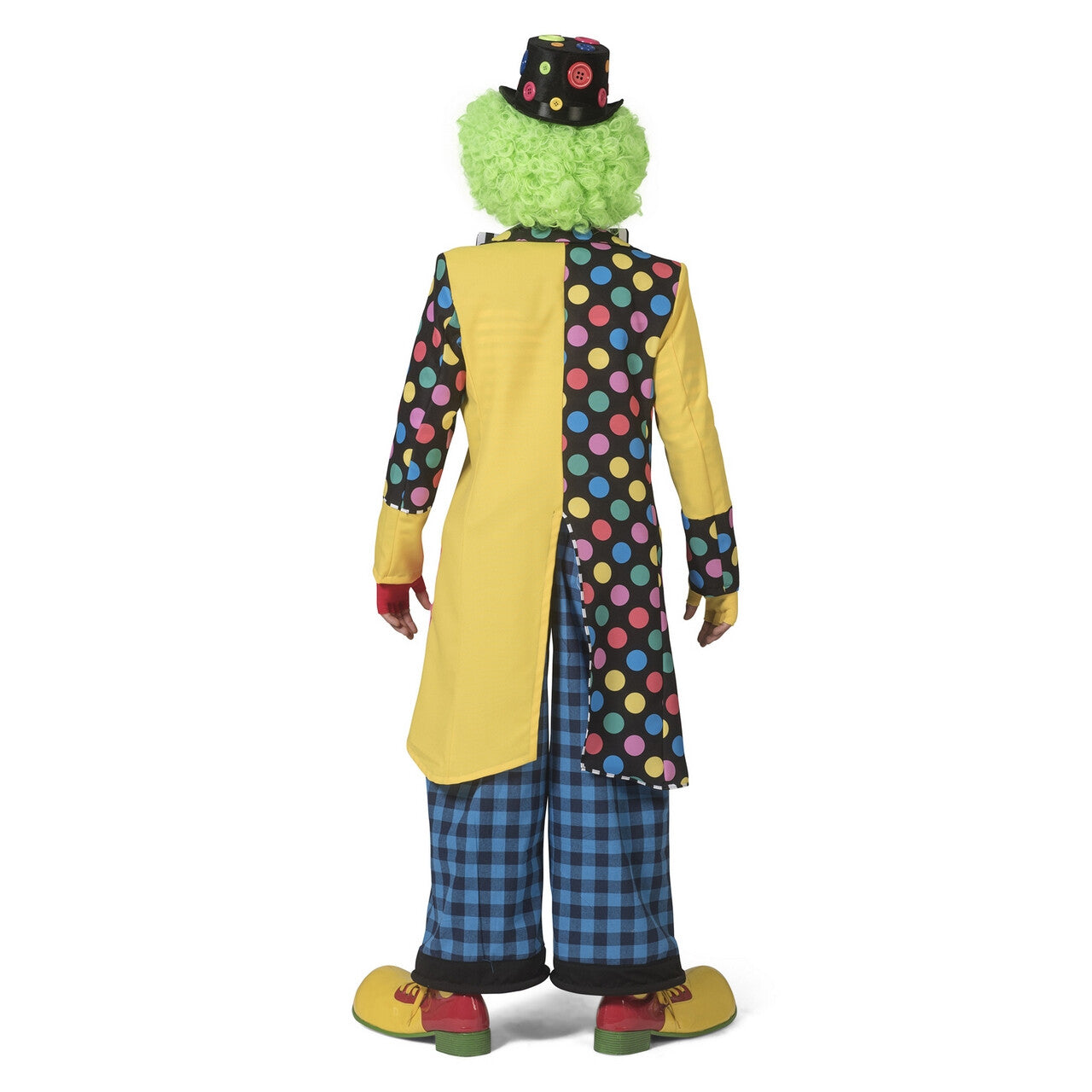 Op deze afbeelding zie je een Kostuums, van het merk Funny Fashion. Enorme Knopen Jas Clown August Man Kostuum
