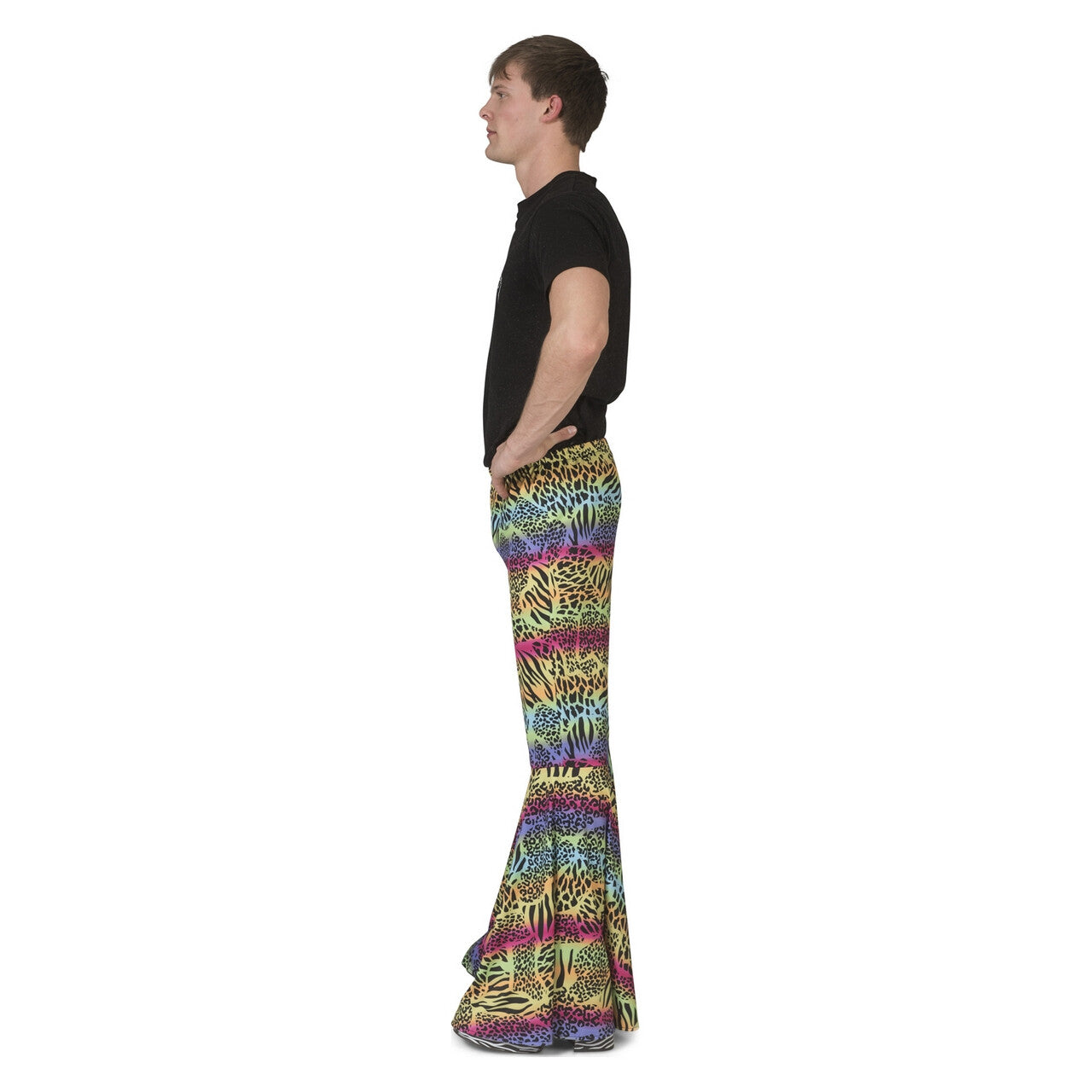 Op deze afbeelding zie je een Kostuums, van het merk Funny Fashion. Urban Jungle Broek Kleurrijke Dieren Print Man