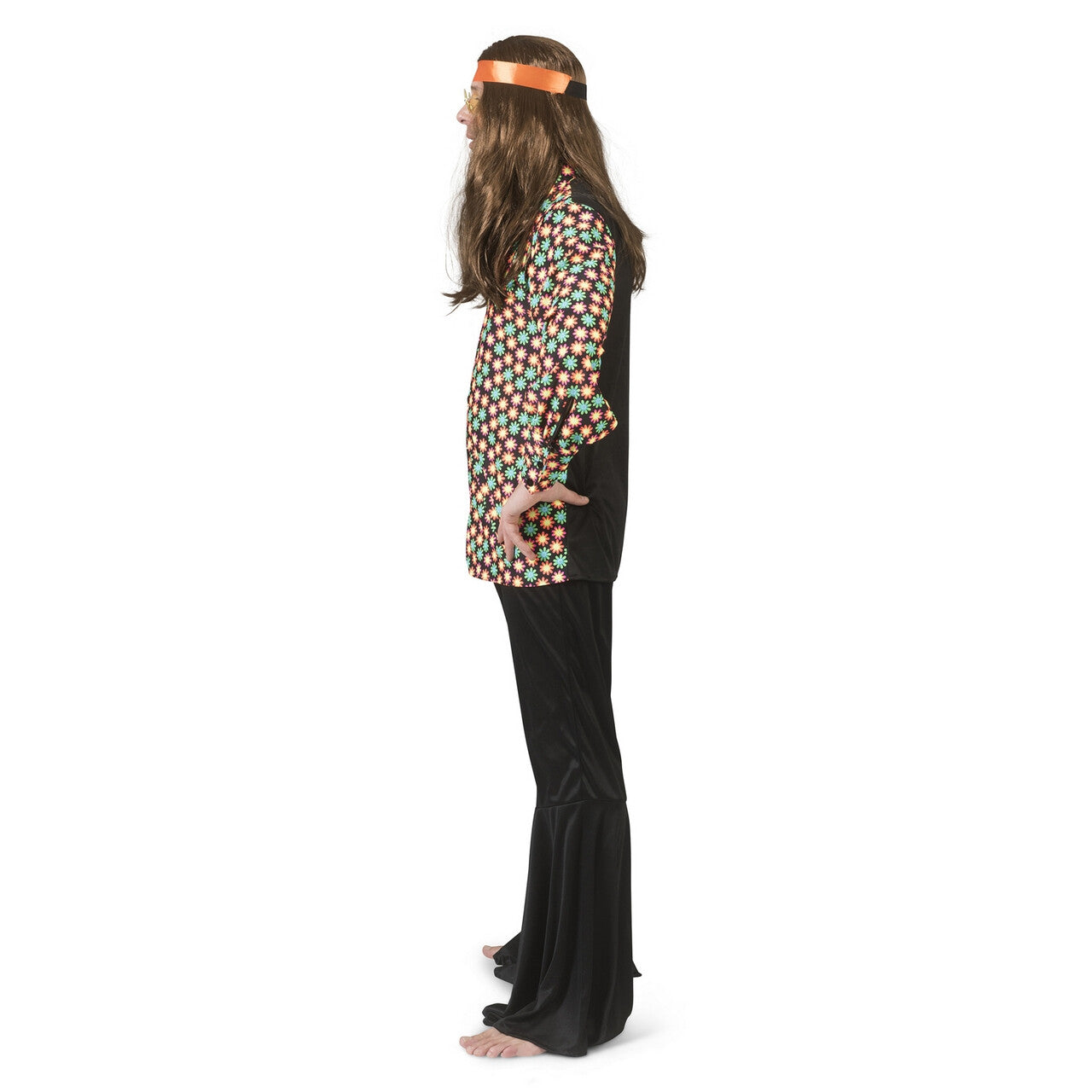 Op deze afbeelding zie je een Kostuums, van het merk Funny Fashion. Fluor Flower Power Goes Disco Shirt Man