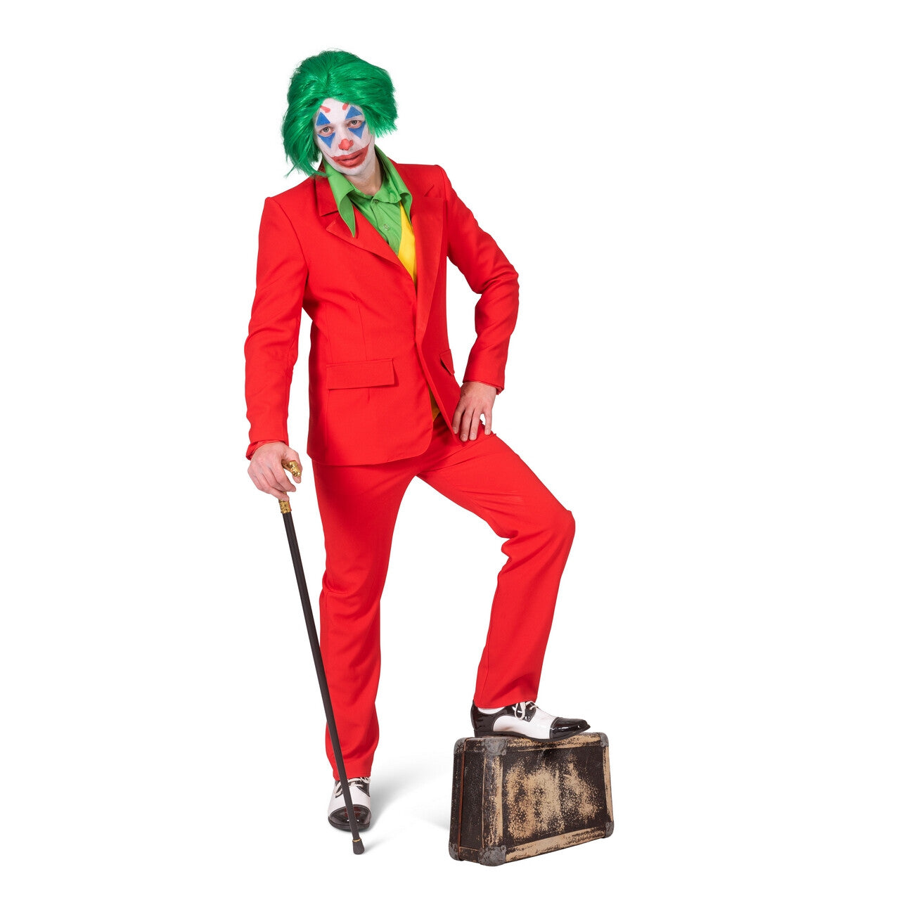 Op deze afbeelding zie je een Kostuums, van het merk Funny Fashion. Strak In Je Pak Rood 3delig Man