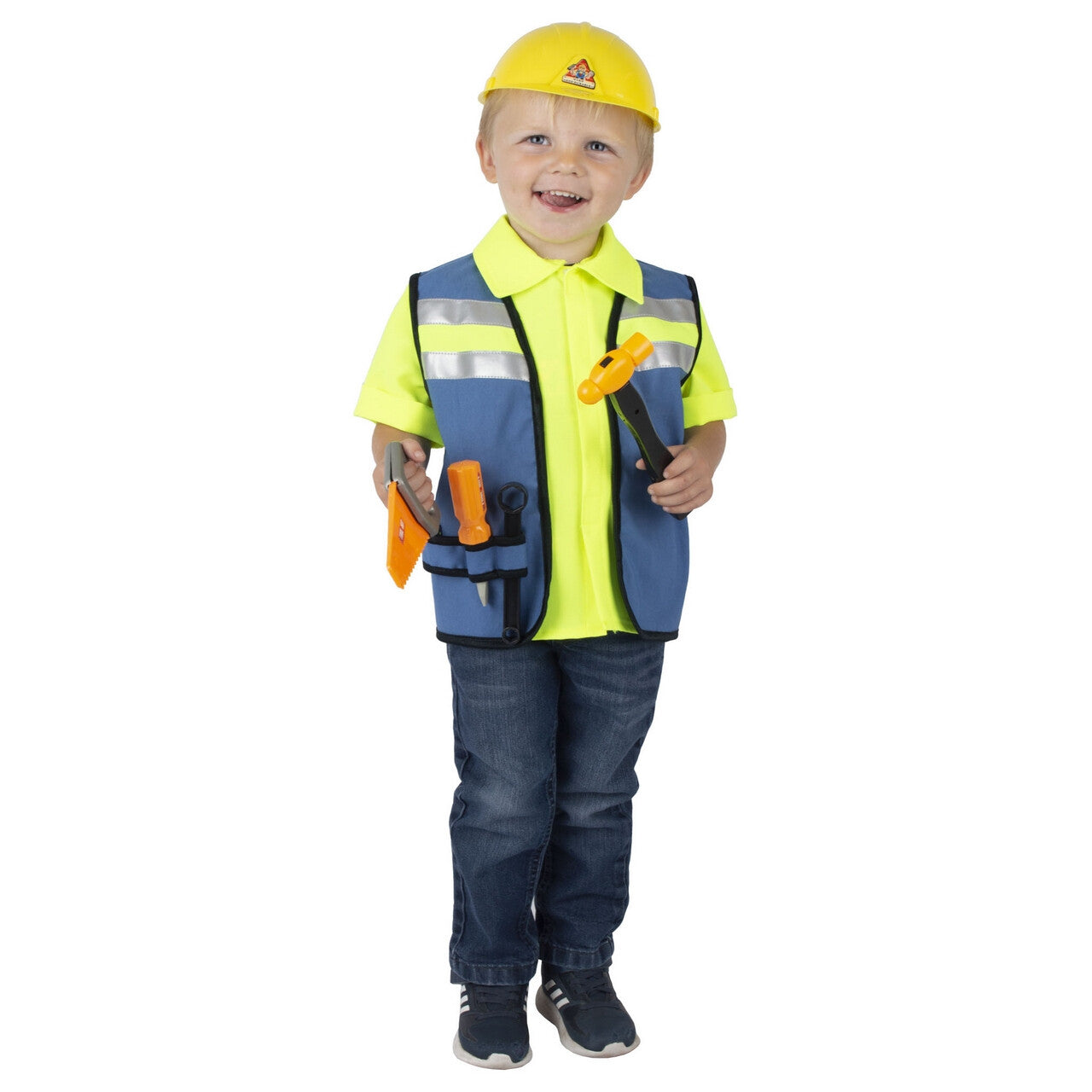 Op deze afbeelding zie je een Kostuums, van het merk Funny Fashion. Willy Bouwvakker Jongen