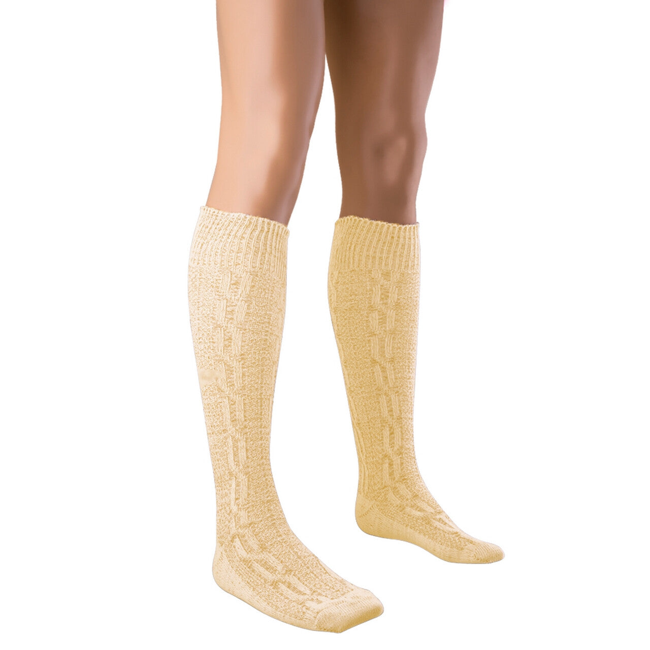 Op deze afbeelding zie je een Accessoires, van het merk Funny Fashion. Tiroler Sokken Creme Wit 40 Cm