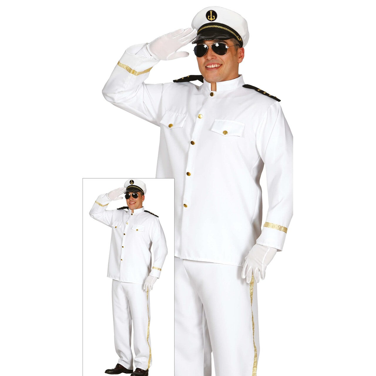 Op deze afbeelding zie je een Kostuums, van het merk Guirca. Cruise Schip Kapitein Man Kostuum