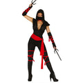 Verführerische Blitz-Ninja In Rot-Schwarz Damenkostüm