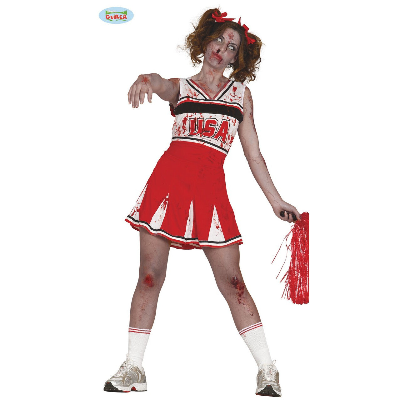 Op deze afbeelding zie je een Kostuums, van het merk Guirca. Zet Hem Op Zombies Cheerleader Vrouw Kostuum