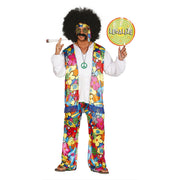 Op deze afbeelding zie je een Kostuums, van het merk Guirca. Kleurrijk Hair Hippie Man Kostuum