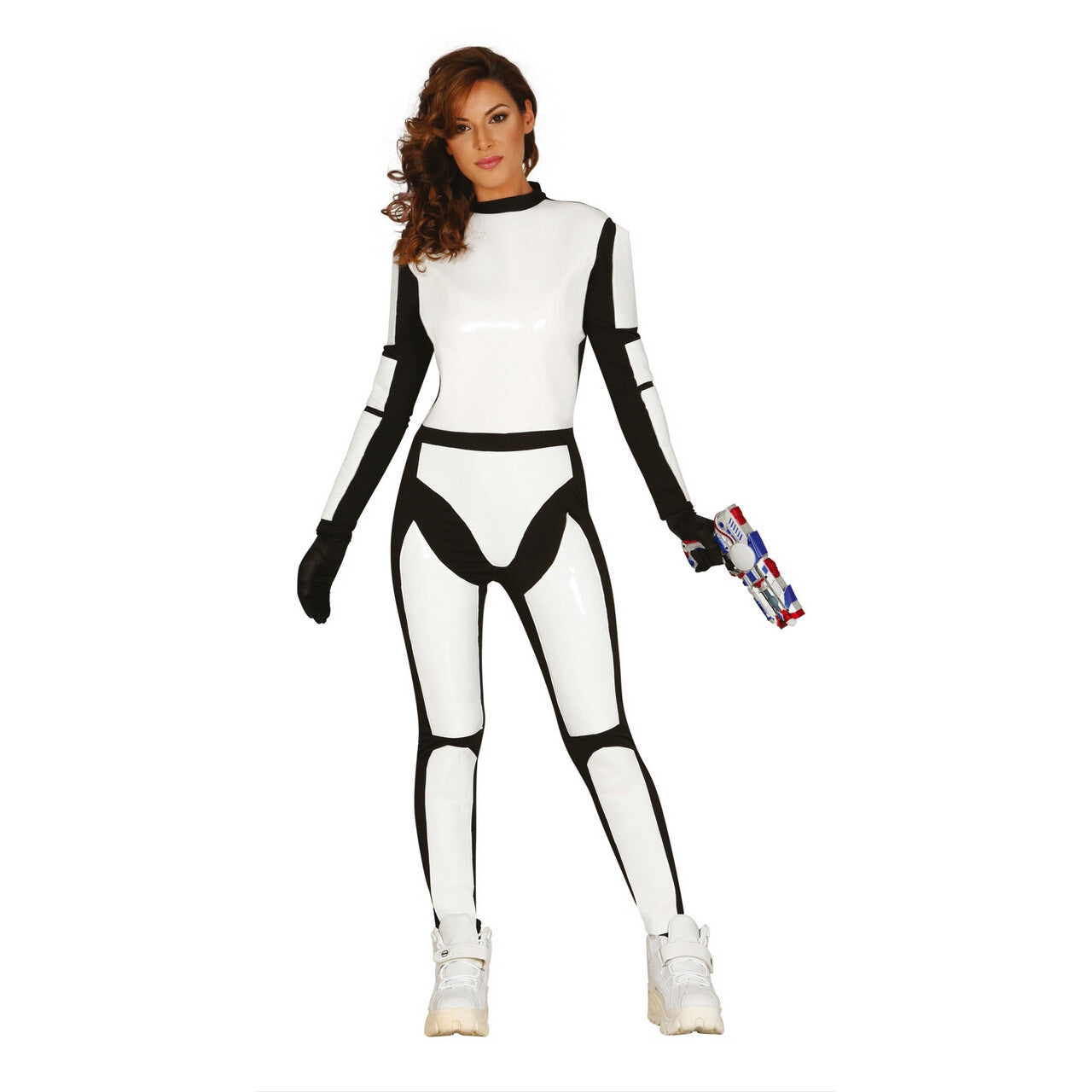 Op deze afbeelding zie je een Kostuums, van het merk Guirca. Science Fiction Ruimte Soldaat Vrouw Kostuum