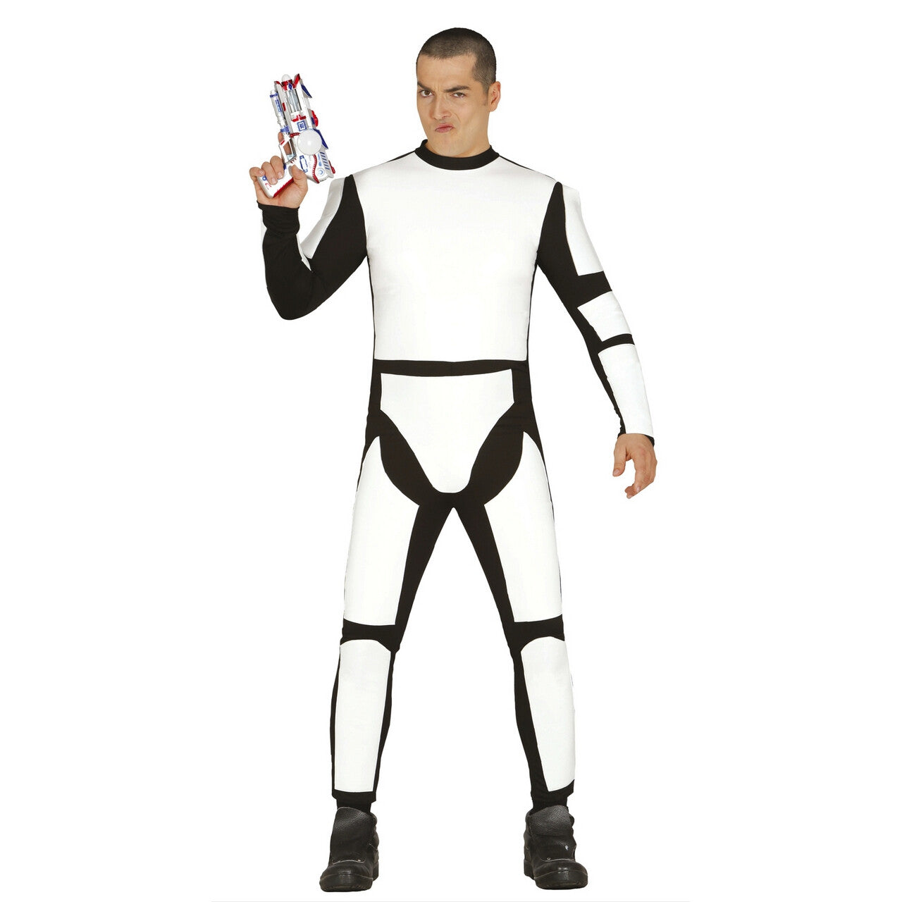 Op deze afbeelding zie je een Kostuums, van het merk Guirca. Science Fiction Ruimte Soldaat Man Kostuum