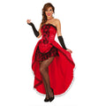 Schwungvolles Burlesque-Kleid Rot Damenkostüm