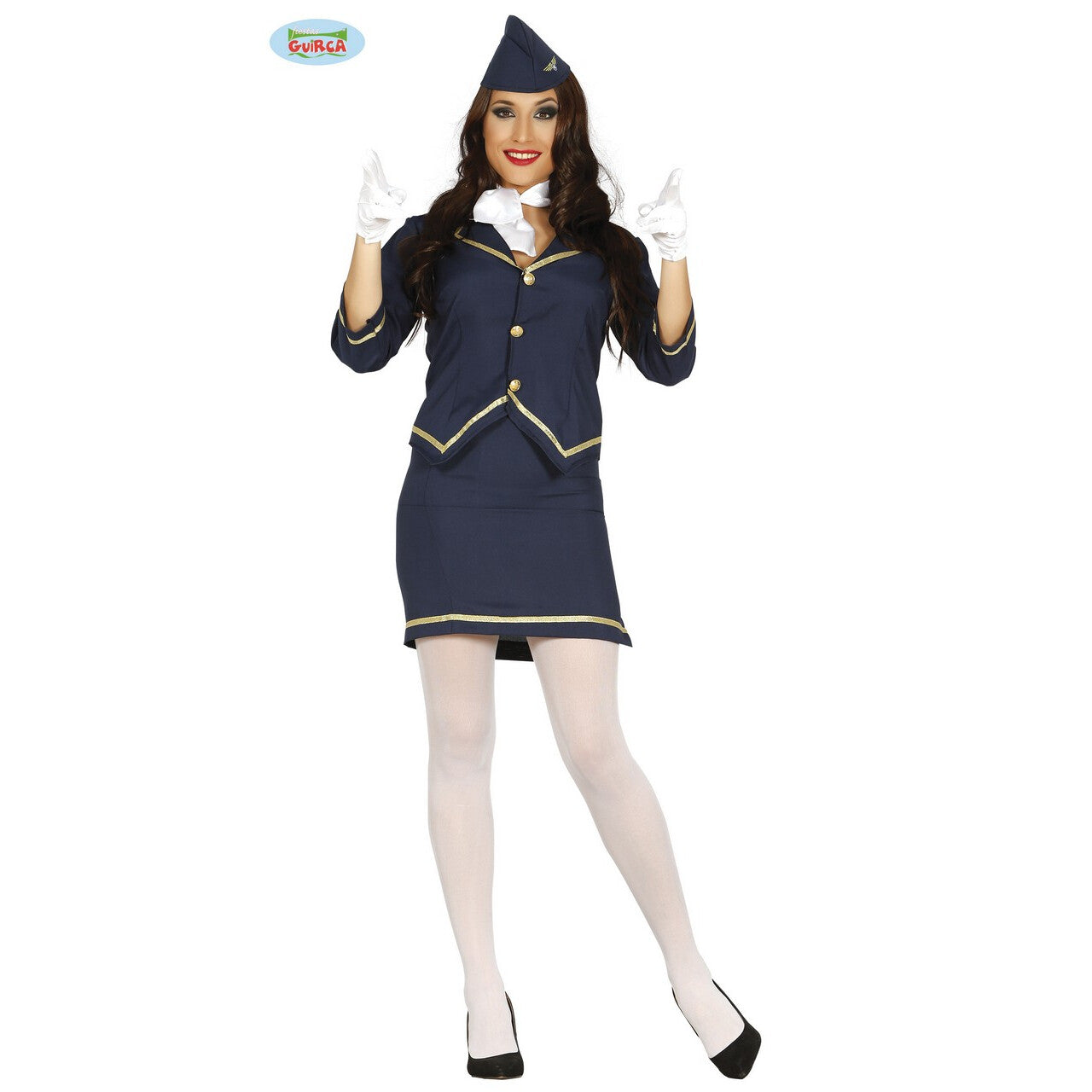 Op deze afbeelding zie je een Kostuums, van het merk Guirca. Hanna Hoogtepunt Stewardess Vrouw Kostuum