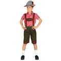 Grüner Timo Trachten-Lederhose Mit Rotem Hemd Kostüm für Jungen