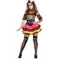 Farbenfrohe Día De Los Muertos Lady Damenkostüm