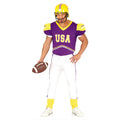 Lila Quarterback-Player Herrenkostüm