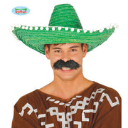 Op deze afbeelding zie je een Accessoires, van het merk Guirca. Grote Groene Sombrero Met Bolletjes Juan