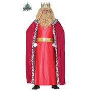 Op deze afbeelding zie je een Kostuums, van het merk Guirma. Drie Koningen Rood Man Kostuum
