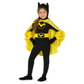 Brutale Schwarze Gelbe Batwoman Kostüm für Mädchen
