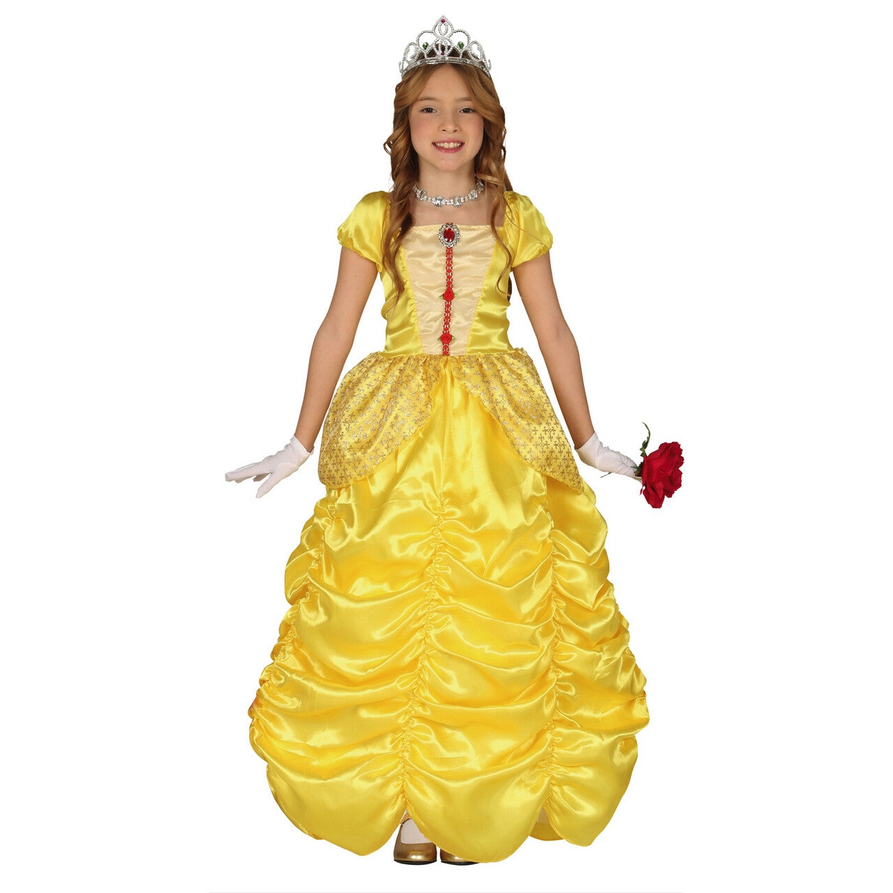 Op deze afbeelding zie je een Kostuums, van het merk Guirca. Gele Jurk Prinses Fabiola Meisje