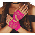 Retro Neon Pink Netz-Handschuhe