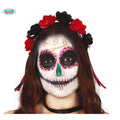 Slide De Los Muertos Stirnband Mit Schwarzen Und Roten Rosen
