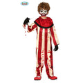 Schwanger Gestreiftes Gruseliges Horror Clown Kind Kostüm für Jungen