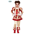 Gestreifter Horror-Clown Mit Blutspritzern Kostüm für Mädchen
