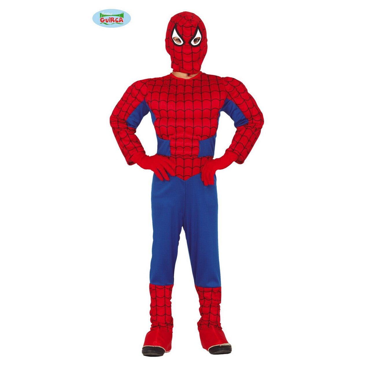 Op deze afbeelding zie je een Kostuums, van het merk Guirca. Bizar Gespierde Spiderman Superheld Jongen Kostuum