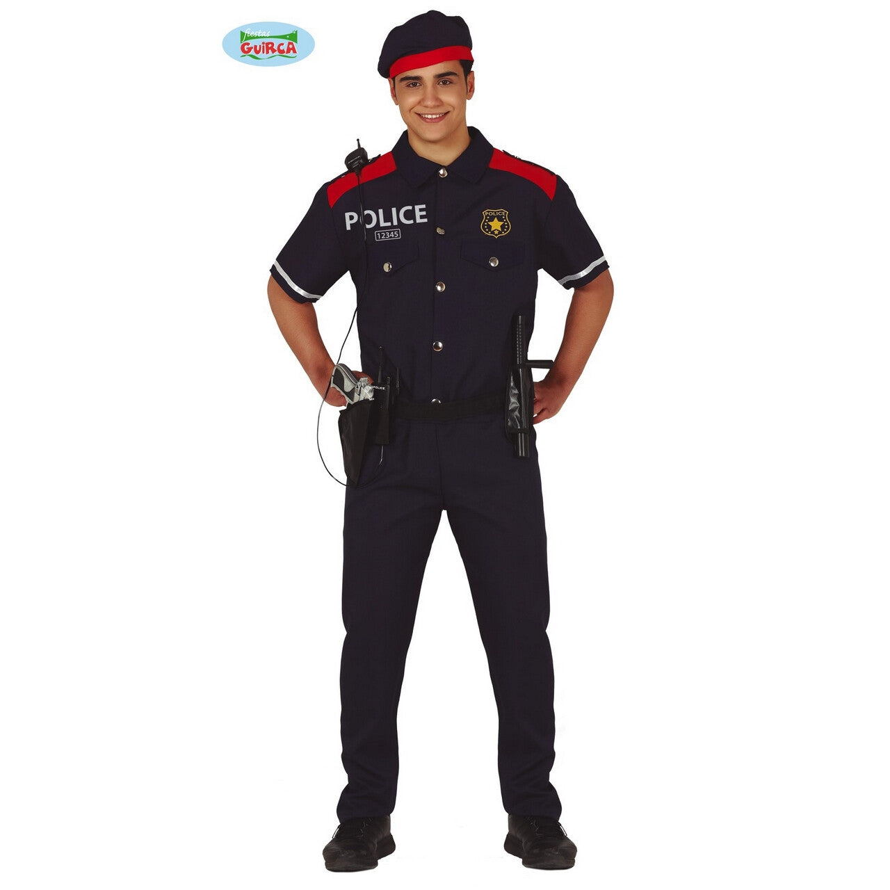 Op deze afbeelding zie je een Kostuums, van het merk Guirca. Spaanse Politie Agent Madrid Man Kostuum