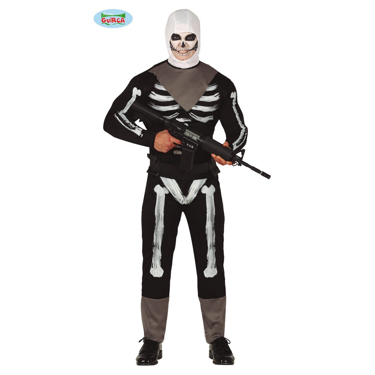 Op deze afbeelding zie je een Kostuums, van het merk Guirca. Fortnite Skull Trooper Game Man Kostuum