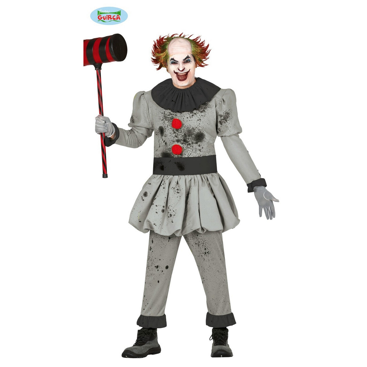 Op deze afbeelding zie je een Kostuums, van het merk Guirca. Krankzinnige Killer Clown Halloween Man Kostuum