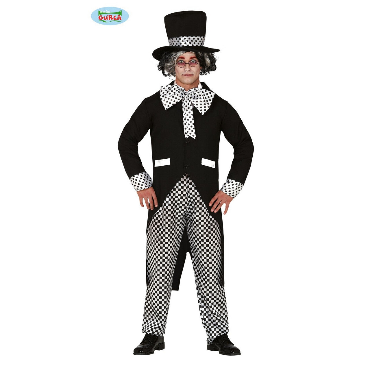 Op deze afbeelding zie je een Kostuums, van het merk Guirca. Idioot Druk Stippel En Blokjes Man Kostuum