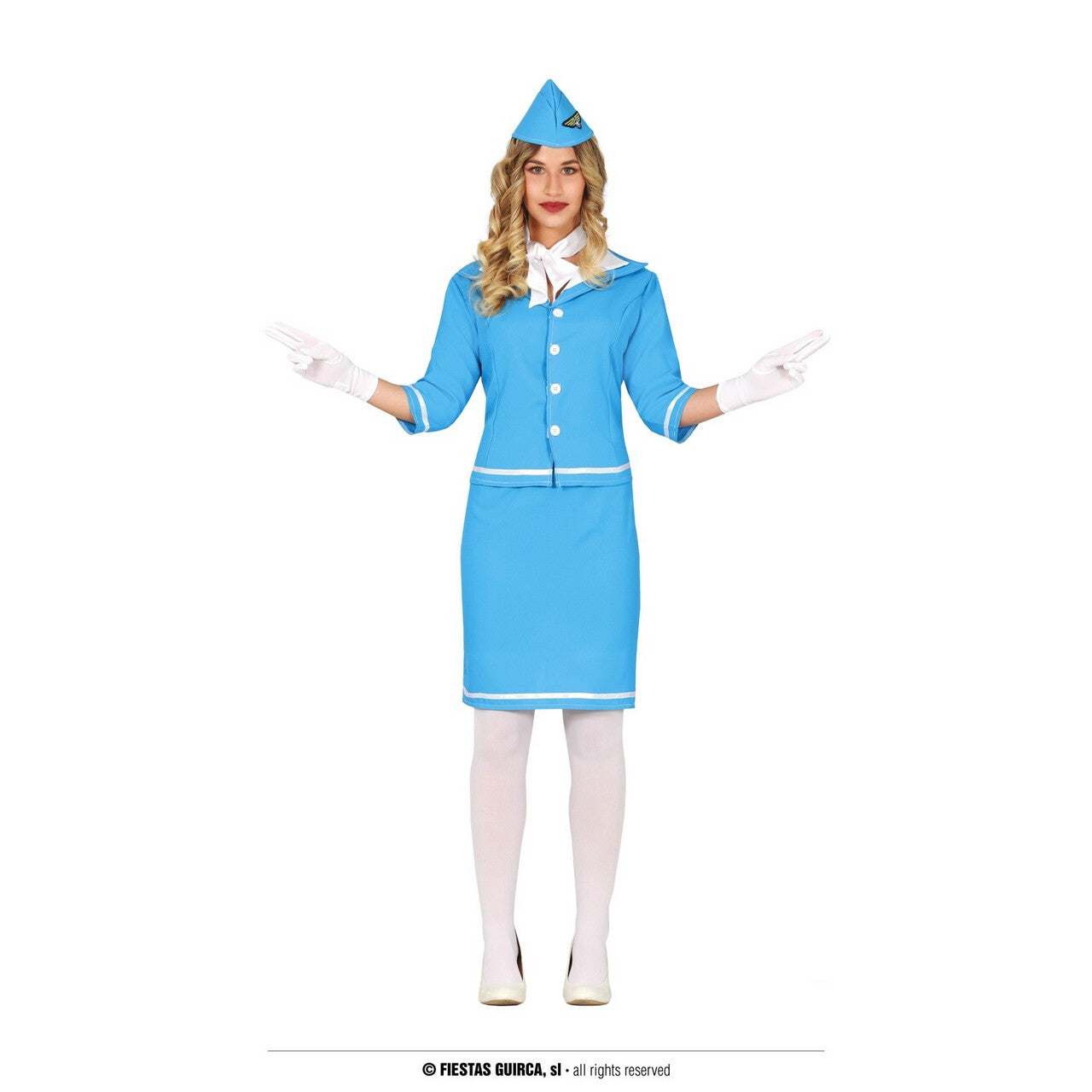 Op deze afbeelding zie je een Kostuums, van het merk Guirca. Stewardess Vlucht Assistente Prive Vliegtuig Vrouw Kostuum