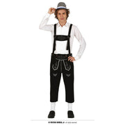 Op deze afbeelding zie je een Kostuums, van het merk Guirca. Zwarte Lederhosen Drinken In Stijl Man