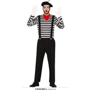 Op deze afbeelding zie je een Kostuums, van het merk Guirca. Meester Van De Gebarentaal Mime Man Kostuum
