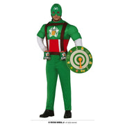 Op deze afbeelding zie je een Kostuums, van het merk Guirca. Groene Superheld Kapitein Bier Man Kostuum