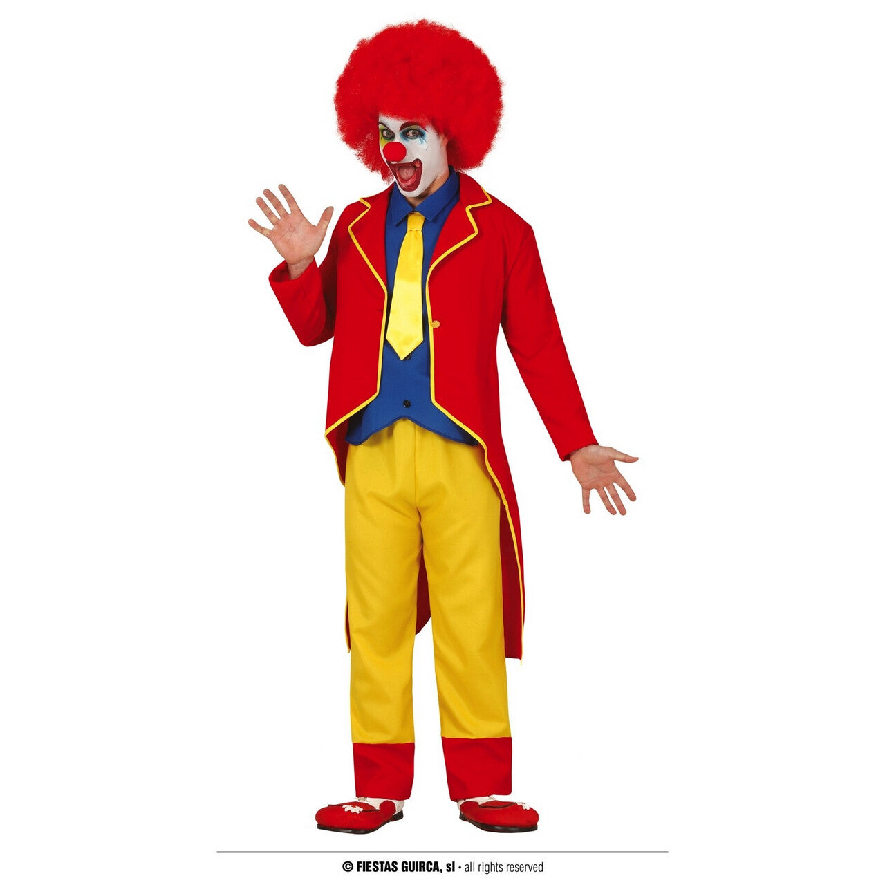 Op deze afbeelding zie je een Kostuums, van het merk Guirca. Altijd In Een Goed Humeur Clown Man Kostuum