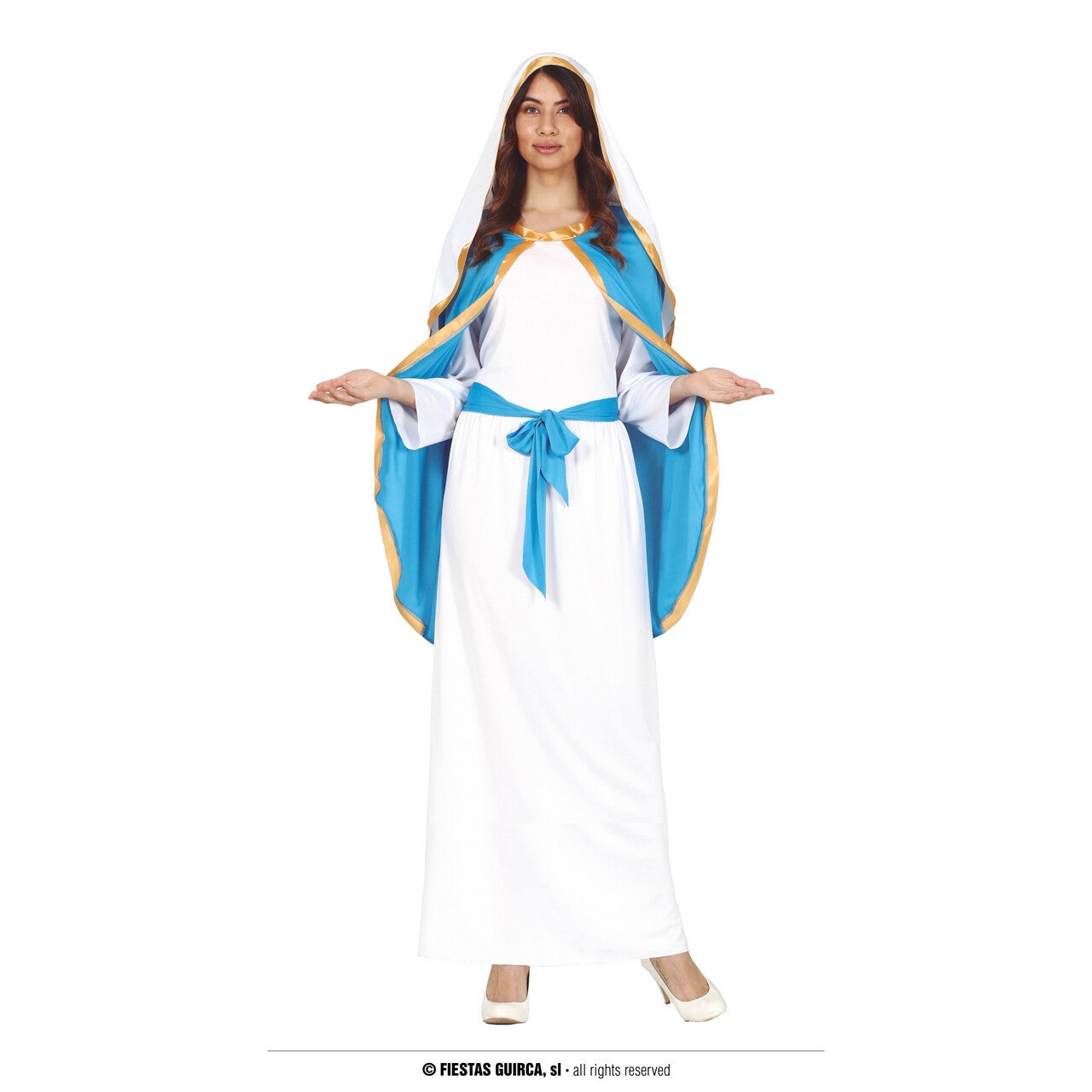 Op deze afbeelding zie je een Kostuums, van het merk Guirma. Kerststal Mama Maria Vrouw Kostuum