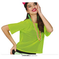 Also 80er Netz Neon Green Shirt Damen