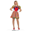Immer Lachend Farbig Gestreiften Clown Damenkostüm