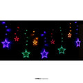 Fröhlicher Lichterfestvorhang 12 Sterne 138 Led Multicolor