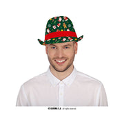 Op deze afbeelding zie je een Accessoires, van het merk Guirma. Groene Fedora Hoed Kerst