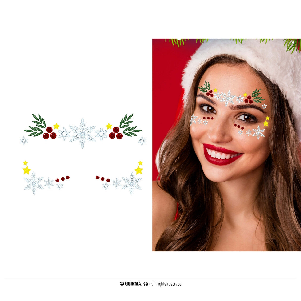 Op deze afbeelding zie je een Decoratie, van het merk Guirma. Stickers Voor Het Gezicht Kerst