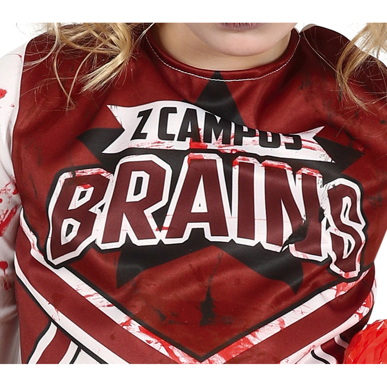 Op deze afbeelding zie je een Kostuums, van het merk Guirca. Zombie Cheerleader Campus No Brains Meisje Kostuum
