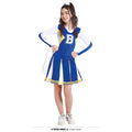 Blaue Cheerleaderin Mit B Kostüm für Mädchen